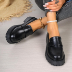 Briti stiilis platvorm-mokassiinid naistele 2024 Suurused &Uuml;mar nina &Uuml;hed kingad Naistele Paks tald PU nahk Oxfordid Zapatos Mujer 35 must