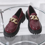 Tursked Loafers Naiste lakknahast platvormkingad &Uuml;mmargused varbaosaga metallist keti libisemine Naiste Lamedad K&auml;sitsi valmistatud Kawaii jalan&otilde;ud Naiste Lamedad 40