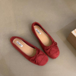 Moodne S&uuml;gis Naiste Lamedad Kingad Moodne Kommi V&auml;rvi Daamide Vabaaja Baleriinad Kingad &Uuml;mara Varba Madal Vabaaja Slip-On Blate Kingad Uus Naine 35 punane