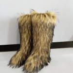 Karvased Saapad Pikad K&otilde;rged Talvised Kunstrebasesinine Karvane Lumesaapad Meeste ja Naiste Talvised Suured Suurused Karusnahast &Uuml;le P&otilde;lve Saapad 36