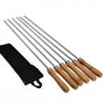6 tk 42 cm roostevabast terasest grillvardad Laiad lame BBQ pulgad ja kahvlid Ideaalne v&auml;li telkimiseks/piknikuks Praktilised BBQ tarvikud