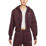 Nike Nsw Phnx Flc Crop Fz Hdy Kapuutsiga T&otilde;mblukuga Spordipikkade Varrukate Jakk Naiste Jakk Burgundia HV2427-652 L