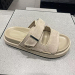 Ehtne nahast Korea versioon Birkenstock &uuml;hes rihmaga pl&auml;tud naistele kandmiseks 2025 uus suvine paksude tallaga avatud varbaosaga vabaaja rannasandaalid 35 pruun