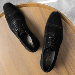 Moodne Klassikaline Meeste Oxford Brogue Kingad Pulma Suede Nahast Kingad Must Pruun Ehtne Nahk Formaalne Itaalia Stiil Kontori Formaalne Kinga 38 must