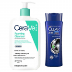 CeraVe puhastusvahend ja CLEAR meeste &scaron;ampooni duo