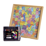 Puidust V&auml;rvimism&otilde;istatuskomplekt koos Pildiraami, V&auml;rvimarkeritega, DIY Lastele, T&auml;iskasvanutele, K&auml;sitsi Maalitud Joonisfilmim&otilde;istatus, Dekoratsioon, Ornament 24 colours