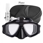 Sukeldumismask GoPro kinnitusega Karastatud klaasiga Sukeldumis-ujumisprillid,Elastne elastikrihm,Kinkekarp