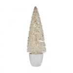 Sapin de No&euml;l Moyen - 10 x 33 x 10 cm - Blanc - Plastique - D&eacute;coration Int&eacute;rieure valge