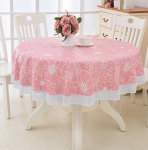 Pvc hotelli veekindel laudlina tr&uuml;kitud &otilde;likindel suur &uuml;mmargune laudlina hotelli plastikust &uuml;mmargune lauakate pits&auml;&auml;rega 135cm Diameter