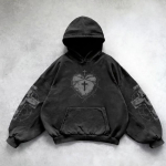 RogueWave Retro Gooti Graafilise Tr&uuml;kiga Hip Hop Huppari Meestele Y2k Grunge Punk Vabaaja Lahtine Pullover Naiste T&auml;navamood Dressipluus Hupparid S