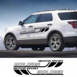 Ford Explorer 2PCS v&otilde;idus&otilde;iduautole Stiilsed ukse k&uuml;ljekleebised Automaatne vin&uuml;&uuml;lkile kleebiste h&auml;&auml;lestamine Carbon Fiber