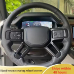 Car Steering Wheel Cover For Land Rover Discovery 5 Defender - ized Car Accessories DIY Steering Wheel Braid Black Thread