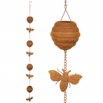 Vihmakett rennile, katusele, vihmaveetorule, dekoratiivne metallist vihmaveekoguja-suunaja aknalauale, aeda, terrassile, sisehoovi