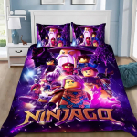 N-ninjagos Voodipesukomplekt Multikate M&auml;ngu Padjap&uuml;&uuml;r Voodipesukomplekt Poiss T&uuml;druk Magamistoa Kaunistus Laste Kingitus &Uuml;he- Kahekohaline Suur Suurus Duvet Cover Set&EU Single(135x200cm)