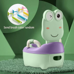 baby Toilet Seat potty , Easy Cleaning with Random brush, Comfortable Bedpan Pot for Babies Years Green