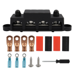 3/8 5/16 4 Stud Power Distribution Block Busbar with Cover 48VDC 300A busbar terminal For Cars RVs Ships Yachts black-M8