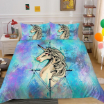 &Uuml;kssarviku tekikott King Size Multikoomloom Vikerkaare Universum Voodipesukomplekt Lastele Teismelistele &Uuml;hiselamu Komplekt 3-osaline Komplekt 2 padjapuuriga EU Single(135*200cm)3pcs