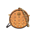 MCM kuldsete neetidega Visetos Napa nahast miniristkorralik kott Naiste kotid Konjak Must MWRCSVI03CO001 Basic Set (Bag+Dust Bag)
