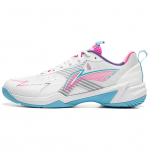 Li Ning Halberd 2 Comfortable And Trendy Slip Resistant Abrasion Resistant Low top Badminton Shoes Unisex White Blue AYZU019-2 43.5
