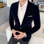 S&uuml;gisene samet pulmakleit mantel Meeste bleiser jakk Mood vabaaja &uuml;likond jakk Stage DJ meeste &auml;ri bleiserid Veste kost&uuml;&uuml;m Homme XXXXXL tumesinine v&auml;rv