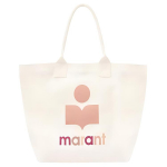 Isabel Marant Yenky Logo Detailiga K&auml;epidemega Puuvillane Toidukott Ostukott &Otilde;lakott K&auml;ekott V&auml;ike Naiste Toidukott Beež PM0002FAB1X01O23ECSMALL Basic Set (Bag+Dust Bag)