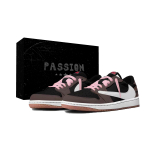 Travis Scott x Jordan Air Jordan 1 koost&ouml;&ouml; Polsterdus, Kulumiskindel Madala s&auml;&auml;rega Vintage Korvpallijalatsid Unisex DZ4137-700(Team723-) 35.5