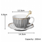 Pop Art triibulised t&auml;pitud keraamiline tass ja alustass s&ouml;&ouml;gilaua kohvitass piimakannid p&auml;rastl&otilde;unatee teetass puuviljamahla anum 200ml