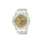 Casio G-Shock Kuldne L&auml;bipaistev J&auml;&auml; Tugev 200M Veekindel Kvartsliikumine Vaikrihmaga Kell Naiste kellad Kollane GMA-S110SG-7APR Yellow Watch Dial