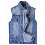 Vintage meeste varrukateta teksajakk Western Style Jean Jacket Tucker vest M helesinine v&auml;rv