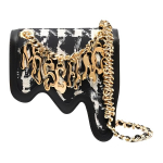 Moschino Ruudumustriline Villane ja Vasikanahast &Otilde;la Crossbody Kott Naiste kotid Must A758882071888 Basic Set (Bag+Dust Bag)