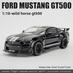 Suur suurus 1/18 t&auml;isskaala Mustang GT500 sulamist survevalu spordimudeli 4 ust avanev metallist s&otilde;iduk Laste Poisi M&auml;nguasi Kingitus N&auml;itusekaunistused must