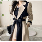 S&uuml;gisene Naiste Korea Stiilis &Uuml;lipikk Mantel Pitsiga Trenchcoat XL gray