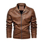 Mood Meeste Vintage Cool Mootorratta kunstnahast jakk S&uuml;gistalvine pikkade varrukatega jakk Mantel Stand Collar Club Bomber jope M