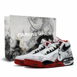 Nike Flight Legacy Horse Leap And Ink Libisemisvastased Keskmise k&otilde;rgusega Vintage Korvpallijalatsid Meeste Must Valge Punane BQ4212-100(team410-) 44