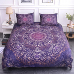 Mandala Tekikoti Komplekt King Suurus Lootose&otilde;is Sinine Lilla Roosa Voodipesu Komplekt Boheemlaslik Mandala Stiil Pehme Pol&uuml;ester Tekikate 135x200cm