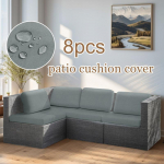 8 tk/komplekt Elastne Veekindel P&auml;ikesekaitsega Diivanipadjahoidja &Uuml;hev&auml;rviline Piimasiidist V&auml;liaiadiivani &Uuml;lekate Kaitsekate Seat cushion backres helehall v&auml;rv