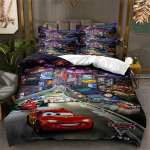 Multikad Autod Voodipesukomplektid 1/2 padjap&uuml;&uuml;ri, Lightning McQueen Tekikate Poisi Voodipesu Kingitus Lastele Poistele 135x200cm
