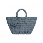 Balenciaga Bistro Pesemata &Auml;&auml;rtega Teksist &Otilde;larihmaga V&auml;ike Korvikott Naiste K&auml;ekotid Sinine 6713422109H4760 Basic Set (Bag+Dust Bag)
