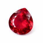 H&auml;mmastav LOODUSLIKULT SERTIFITSEERITUD 12 karaati HARULDANE Pirnikujuline Punane Rubiin Lahtine Kivi Talle 12.6 mm Approx punane