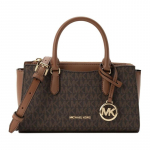MICHAEL KORS ARDEN ARDEN T&auml;hed tr&uuml;kitud &uuml;le kogu pinna, kunstnahk, &otilde;lakott, v&auml;ike, naiste, pruun pruun