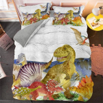 Multikas Dinosaurus Voodipesukomplekt &Uuml;heinimesevoodi, Queen-suurus, King-suurus Boho Tekk/Tekikott Pol&uuml;ester Tepitud Kate Padjap&uuml;&uuml;r Pehme Voodipesu 200x200cm