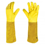 1 paar aiam&uuml;&uuml;tsmeid pikkade okste vastased roosipuhastuskindad hingavad lillelised t&ouml;&ouml;kindad k&uuml;&uuml;narnuki kaitse naistele meestele Size M kollane
