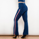 Shascullfites Melody Side triibulised k&otilde;rge v&ouml;&ouml;kohaga kitsad teksad Bum Lift p&uuml;ksid naine Sexy Push Up teksad Denim Flare teksad XS