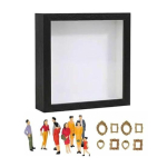 Isetehtav mini-muuseumi siluettkast varjukast DIY perefoto n&auml;ituskarp komplekt miniraamide ja kujukestega m&auml;lestuseks meeneks aastap&auml;evaks kodu kaunistuseks must