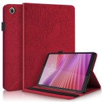 Tahvelarvuti &uuml;mbris Lenovo Tab One 8.7 jaoks, &uuml;mbris TB305FU TB305XU, reljeefne puu, rahakott, statiiv, kate Lenovo Tab One / Lenovo Tab K9 jaoks Lenovo Tab One 8.7 punane
