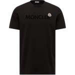 Moncler Flokeeritud Logo Puuvillane T-s&auml;rk Meeste Topid Must K2-091-8C00036-8390T-999 3XL