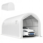 V&auml;liparkla/Auto varjualune 3x6 m Veekindel Tugeva PE-kangaga Tsingitud Metallraamiga UPF 30+ Valge 592 x 300 x 276 cm