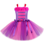T&uuml;drukute Cheshire'i kassikost&uuml;&uuml;m Laste Imemaa Multikas Triibuline Kass Tutu Kleit T&uuml;drukute Halloweeni Karnevali Kost&uuml;&uuml;m 12M purple