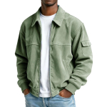 Meeste vintage korduroy pikkade varrukatega jakk taskutega vabaaja kandmiseks M roheline