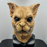 Realistlik kassi t&auml;ispea lateksmask t&auml;iskasvanutele Hirmutav looma kiiver Halloweeni karnevali Cosplayi maskeraadipeo naljakost&uuml;&uuml;mi rekvisiidid beige